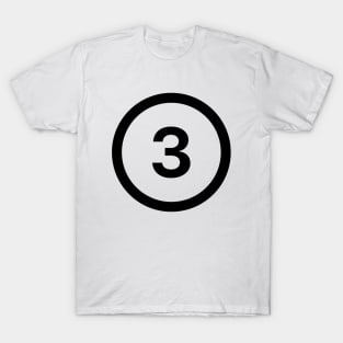 Number #3 Black Graphic T-Shirt